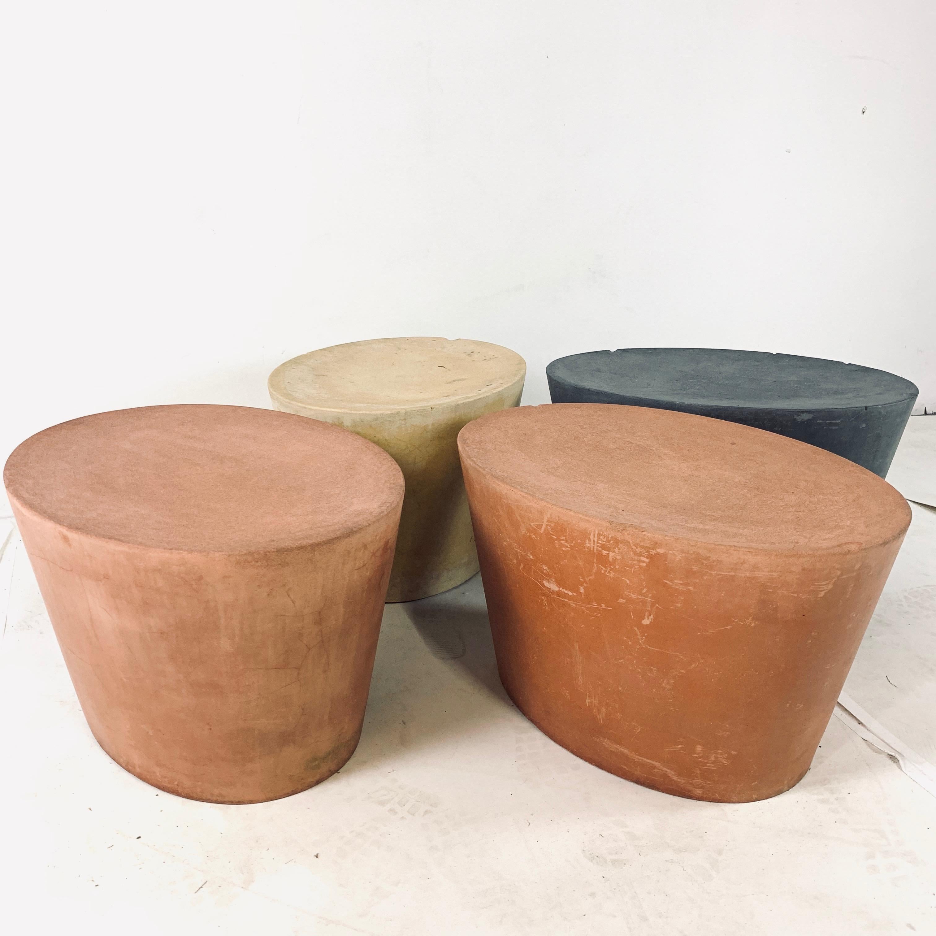 Contemporary Set 4 Original & Rare Maya Lin for Knoll Studio Concrete Stone Stools All Colors