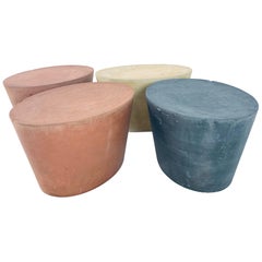 Ensemble original et rare de 4 tabourets en pierre de béton Maya Lin pour Knoll Studio , toutes les couleurs