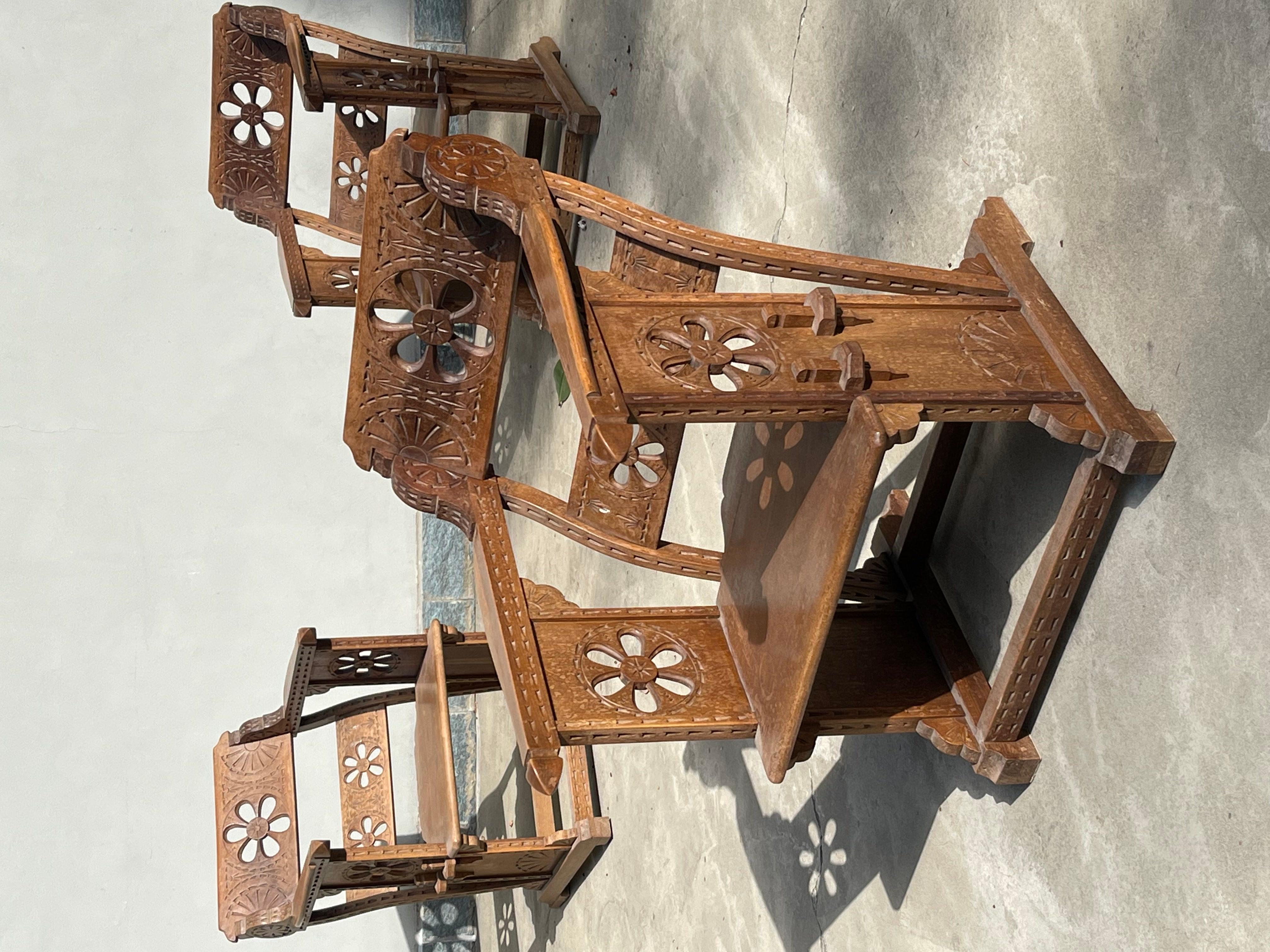 Wood Set 4 Poltroncine Attrib: Ettore Zacchi, Chairs, Armchairs, Ettore Zacchi For Sale
