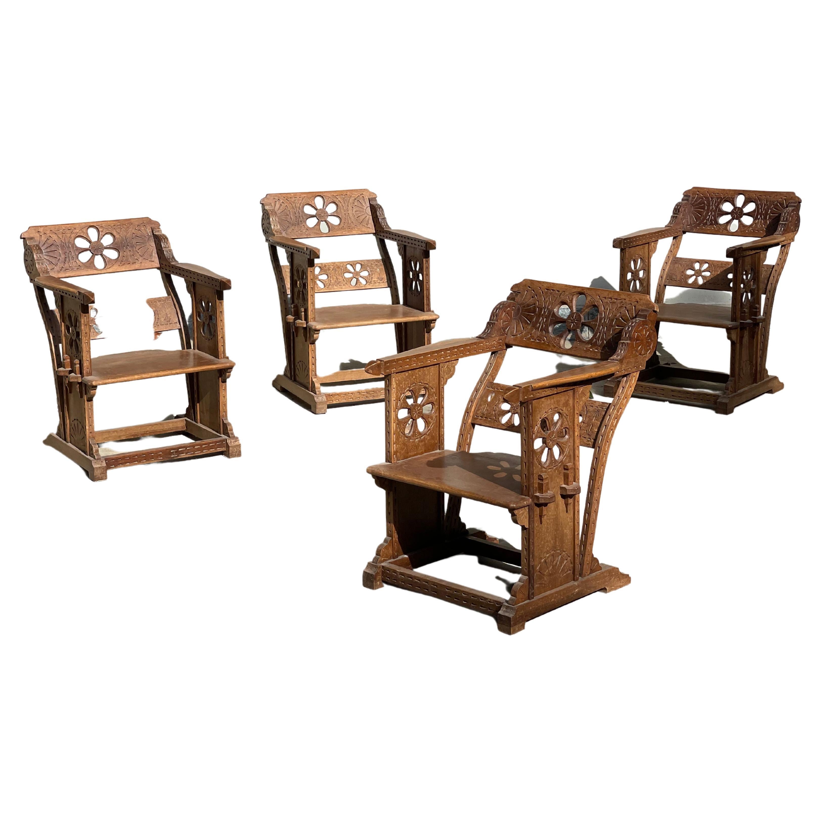 Set 4 Poltroncine Attrib: Ettore Zacchi, Chairs, Armchairs, Ettore Zacchi For Sale