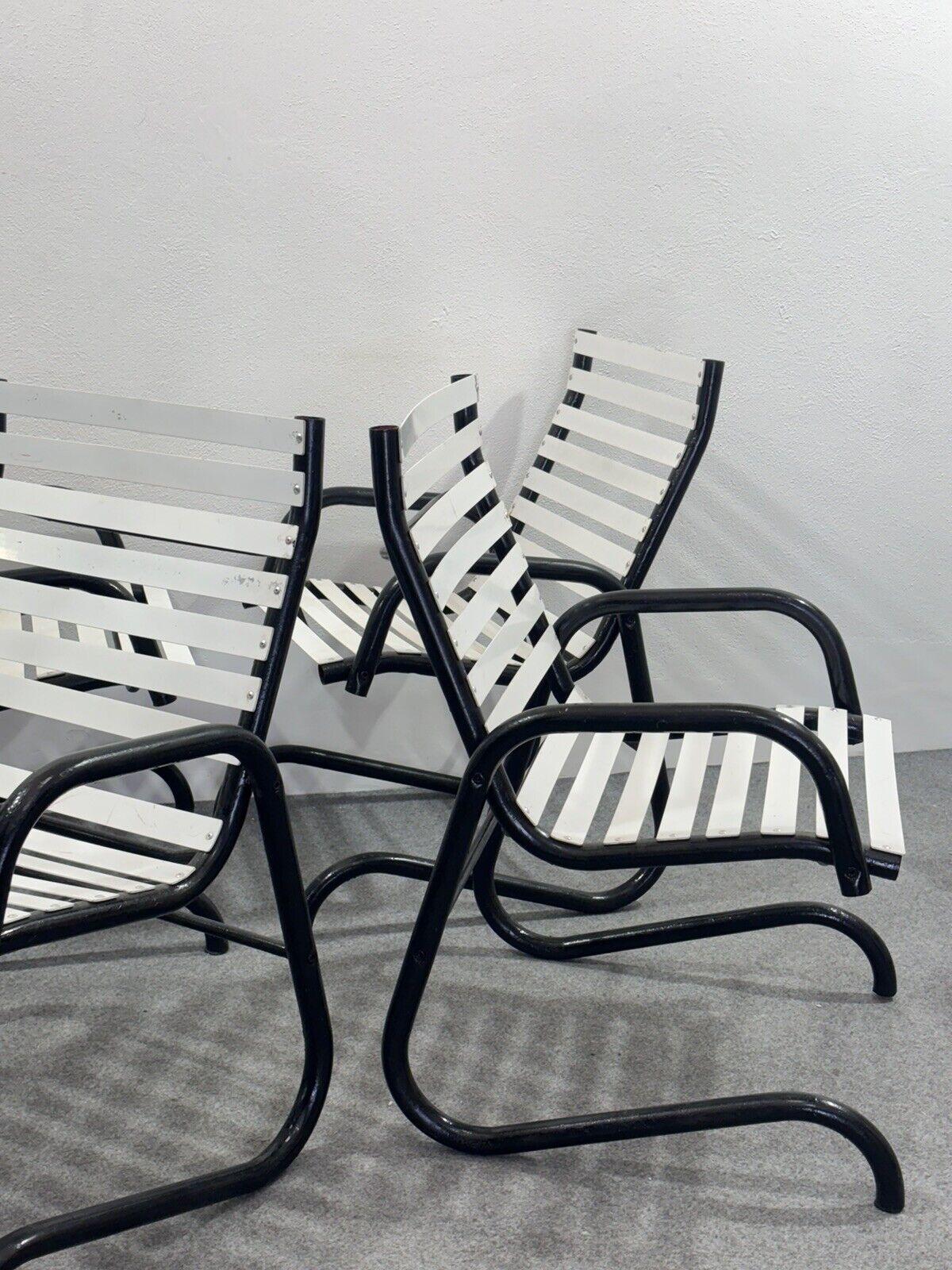 Set 4 Postmodern Garden Armchairs Modern Design 1980's For Sale 5