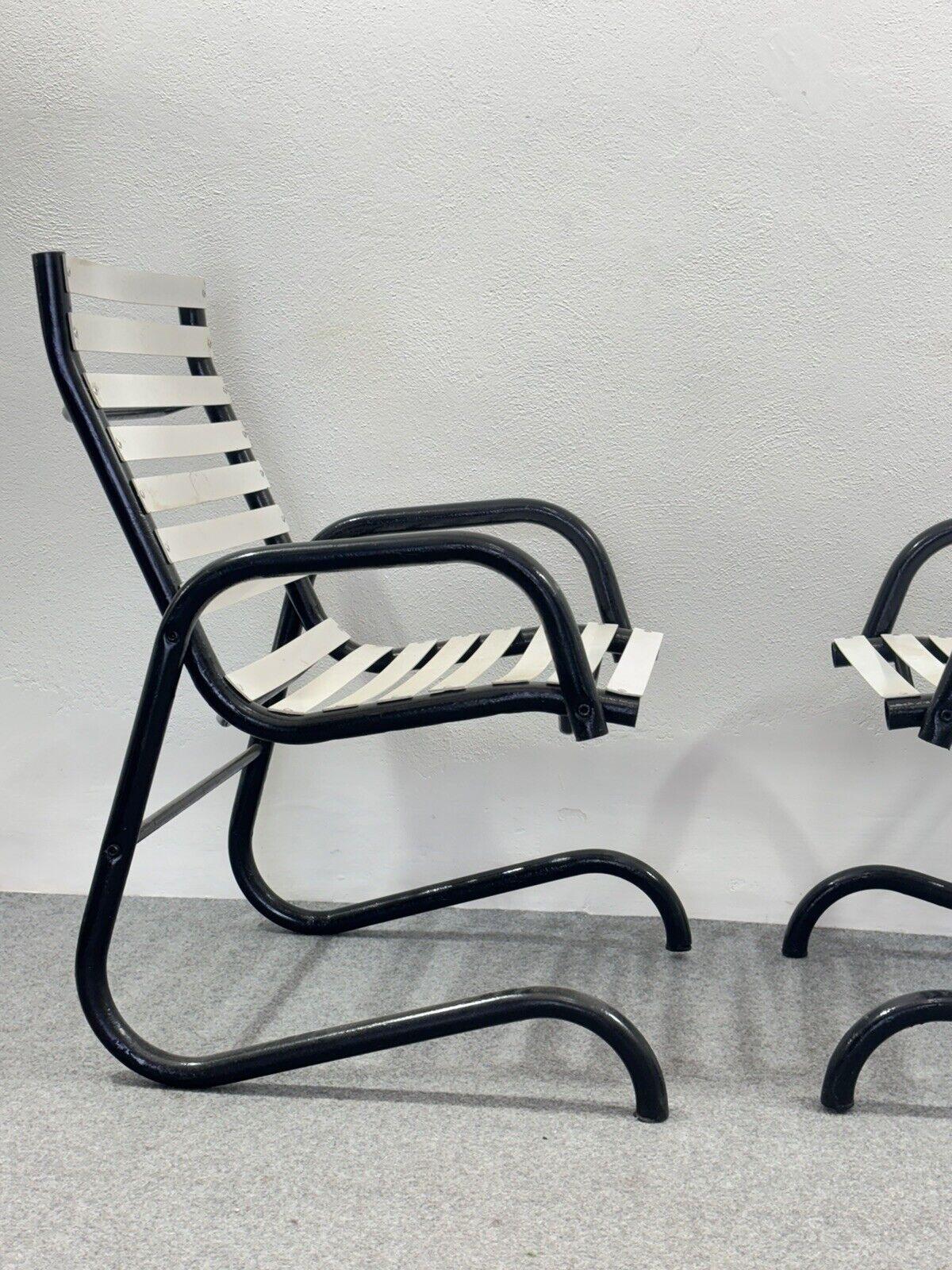 Métal Ensemble de 4 fauteuils de jardin postmodernes Design moderne 1980's en vente