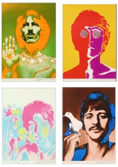 Set 4 ritratti The Beatles, Avedon, Psichedelia, Pop Art, Rock Band, Musica 1967