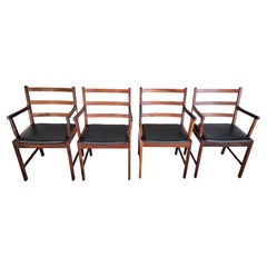 Rosewood Danish Modern Dining Chairs Set 4
