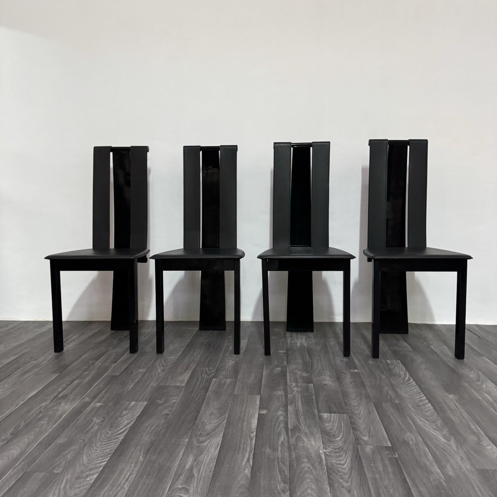 Set 4 Sedie Da Pranzo Postmoderne Design Anni ‘80 Modernariato en vente 8