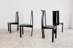 Set 4 Postmodern Dining Chairs Design 80s Modernism