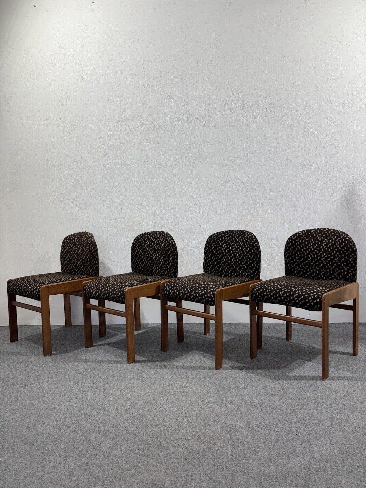 Italian Set 4 Chairs Design Geometric 1960's Modernism