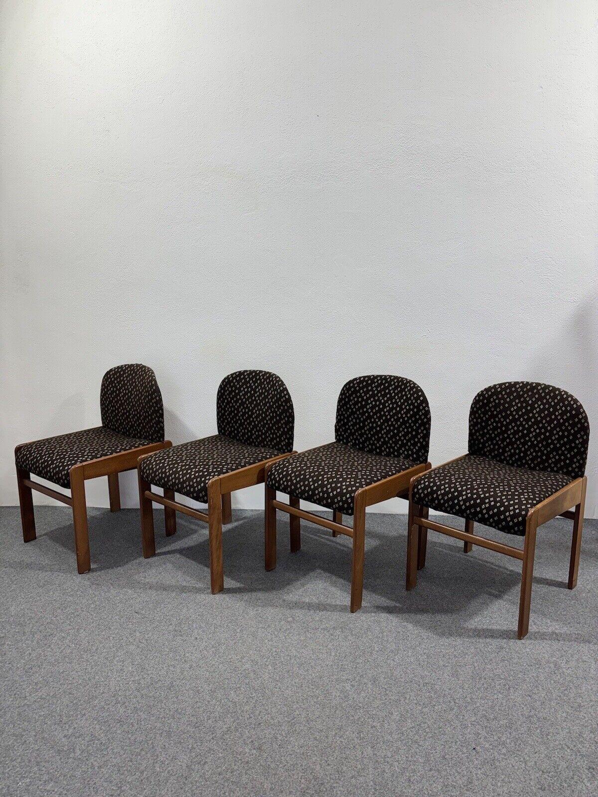 Fabric Set 4 Chairs Design Geometric 1960's Modernism