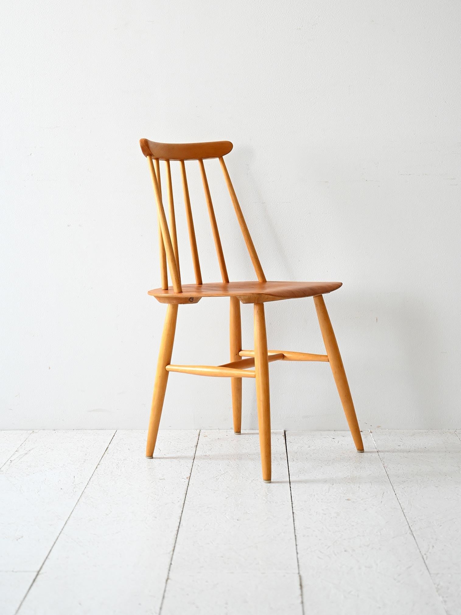 Scandinavo moderno Set 4 sedie Fanett di Tapiovaara originali anni 60 in vendita