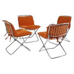 Juego de 4 sillas de Gastone Rinaldi para RIMA Design Italia, década de 1970, estilo Mid-Century Modern