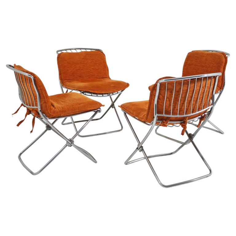 Set of 4 Gastone Rinaldi Chairs for RIMA Design Italia, 1970s Mid-Century Modern