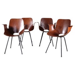 Medea 4-chair set with armrests, Vittorio Nobili, Fratelli Tagliabue