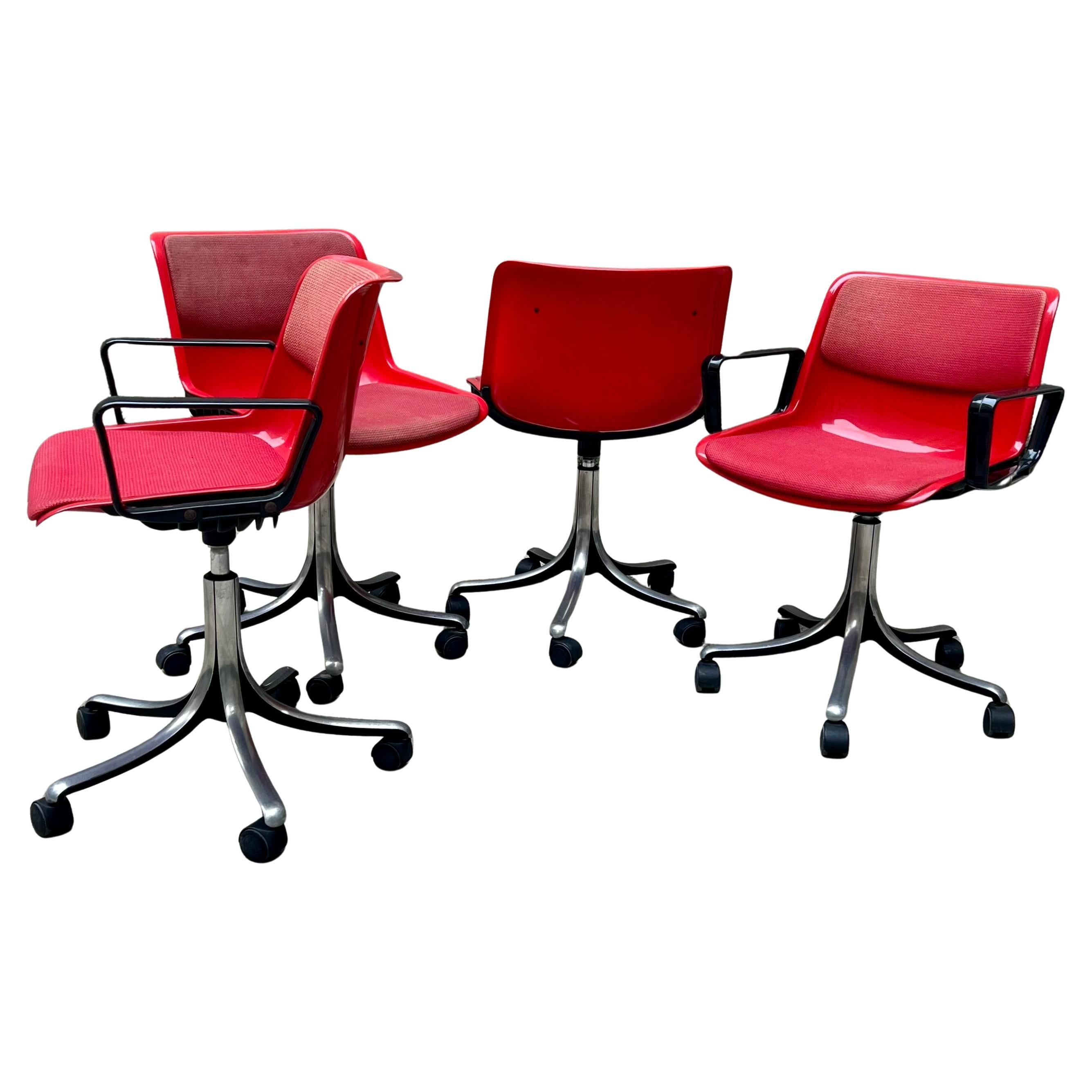 Set 4 Modus Chairs by Osvaldo Borsani for Tecno - Italy - 1980s