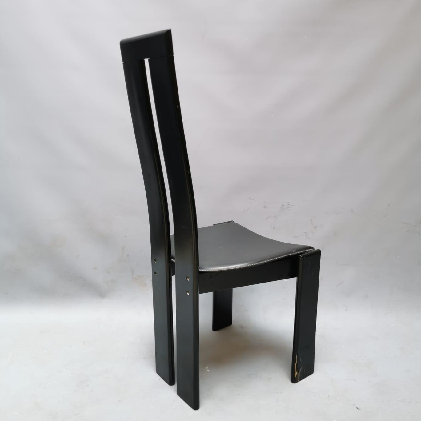 Modern Set 4 sedie nere, Pietro Costantini 