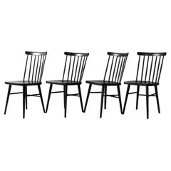 Set 4 sedie Pinstol nere vintage