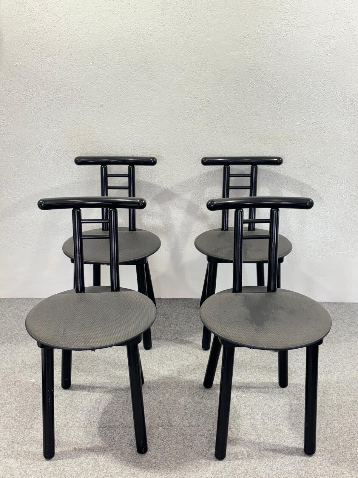 Satz von 4 Stühlen Postmoderner Memphis-Stil Italienisches Design 1980er Jahre im Angebot 2