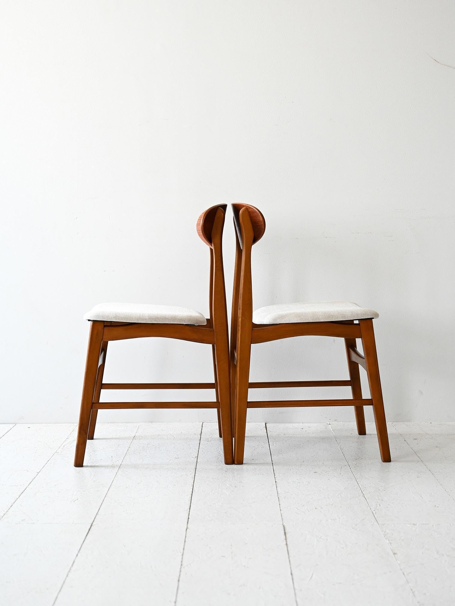 Set 4 sedie scandinave vintage anni 50 in teak (Skandinavische Moderne) im Angebot