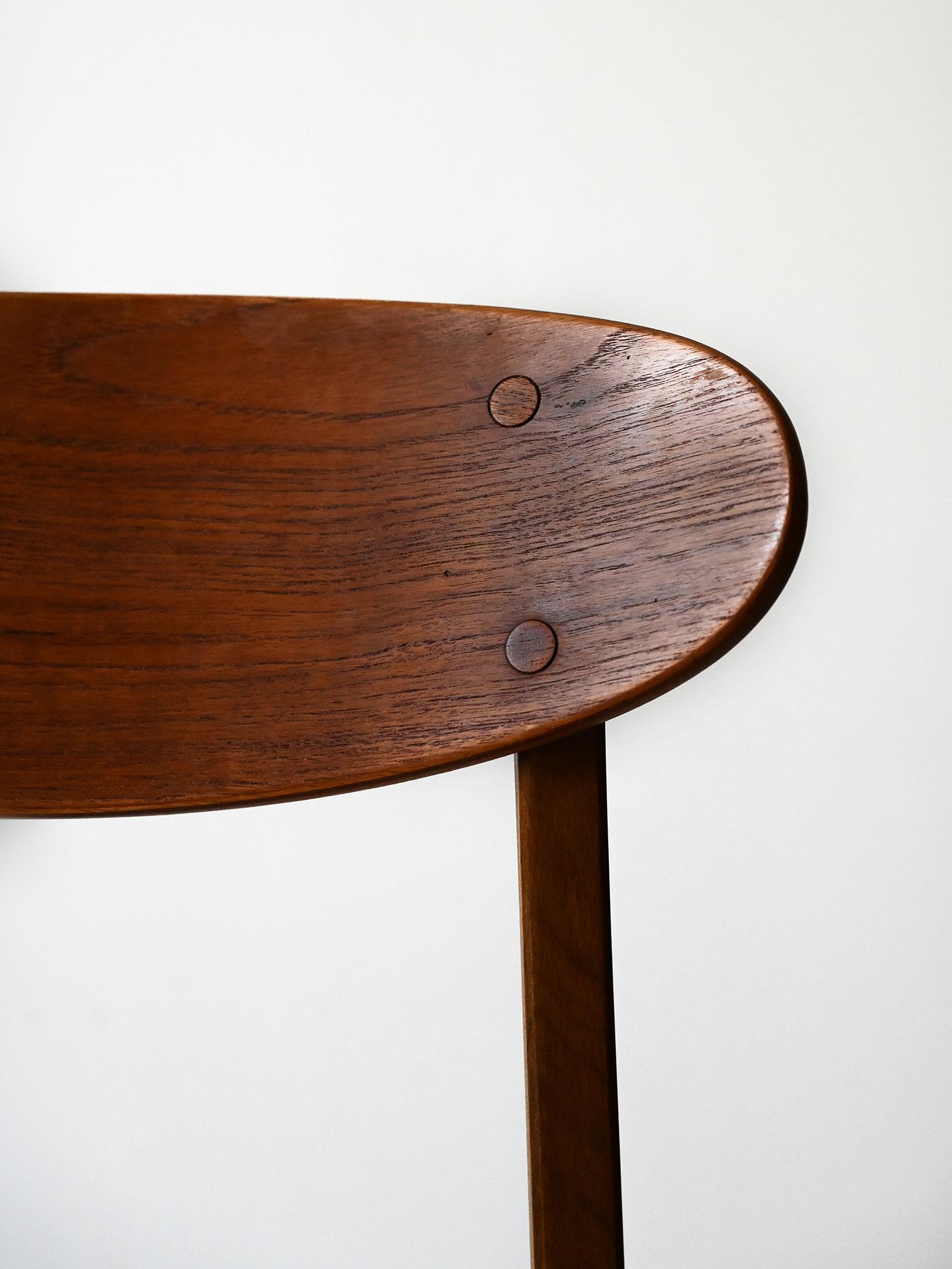 Set 4 sedie scandinave vintage anni 50 in teak (Teakholz) im Angebot