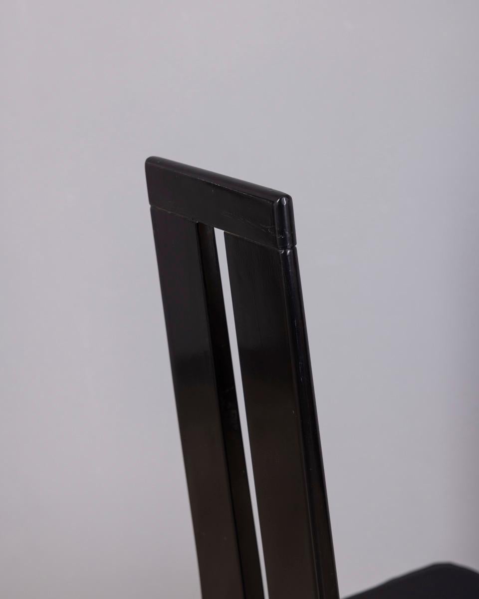 Set 4 sedie vintage anni 70 in legno e pelle design Pietro Costantini per Ello im Angebot 2