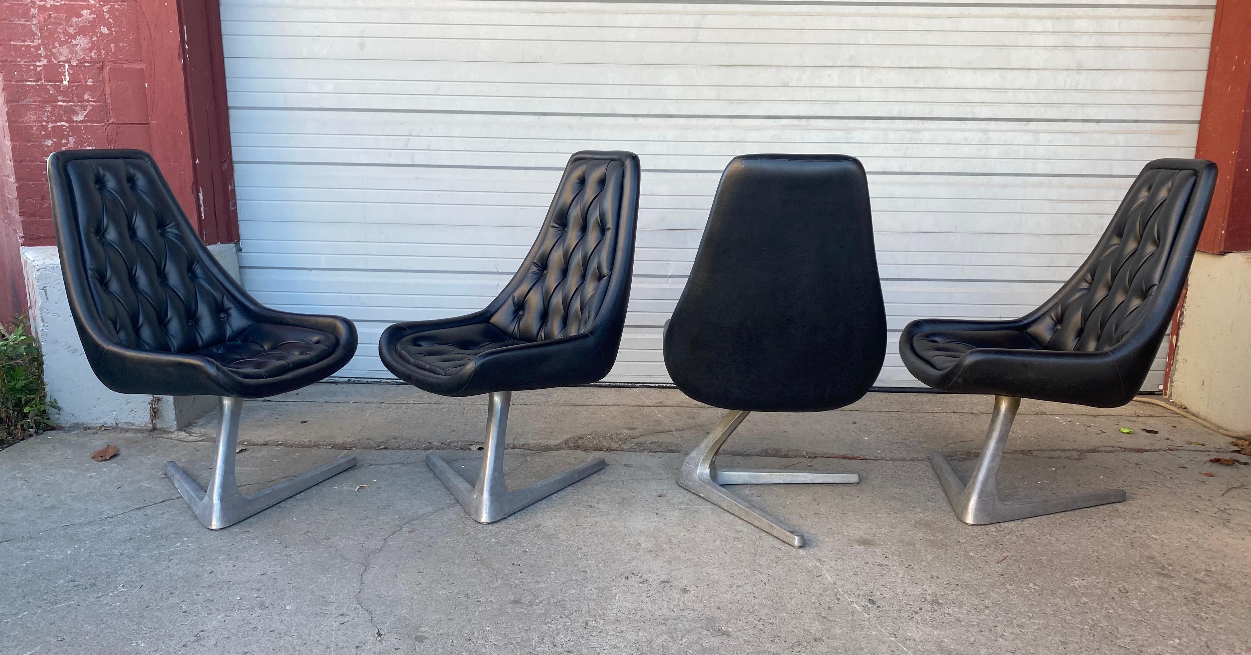 American Set 4 Star Trek Chromcraft Sculpta Unicorn Chair V-Shaped Base