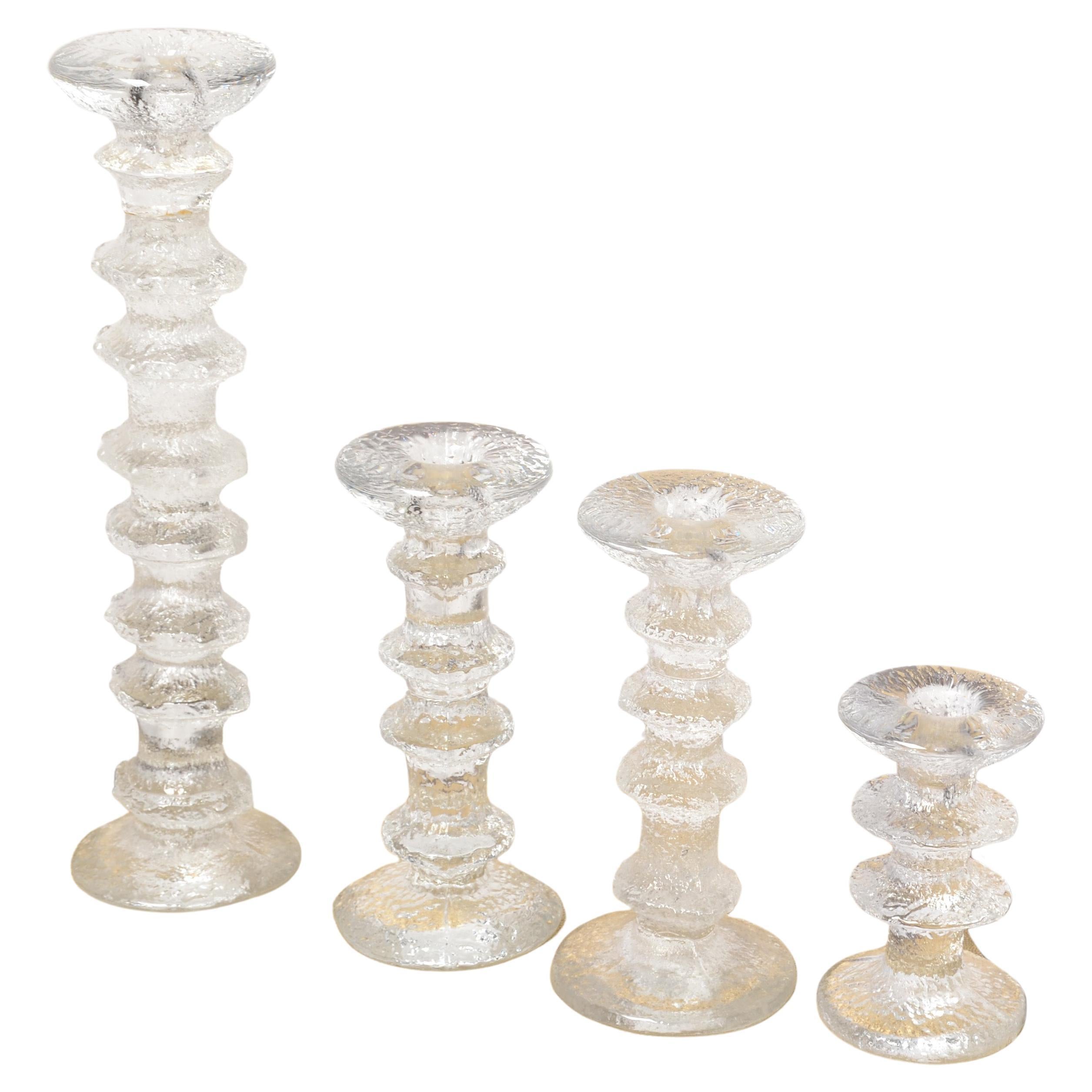 Set 4 Timo Sarpaneva Festivo Candlesticks Iittala Finland Scandinavian Modern For Sale