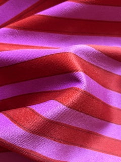 Set 4  manteles individuales de terciopelo de poliéster a rayas rosas y rojas