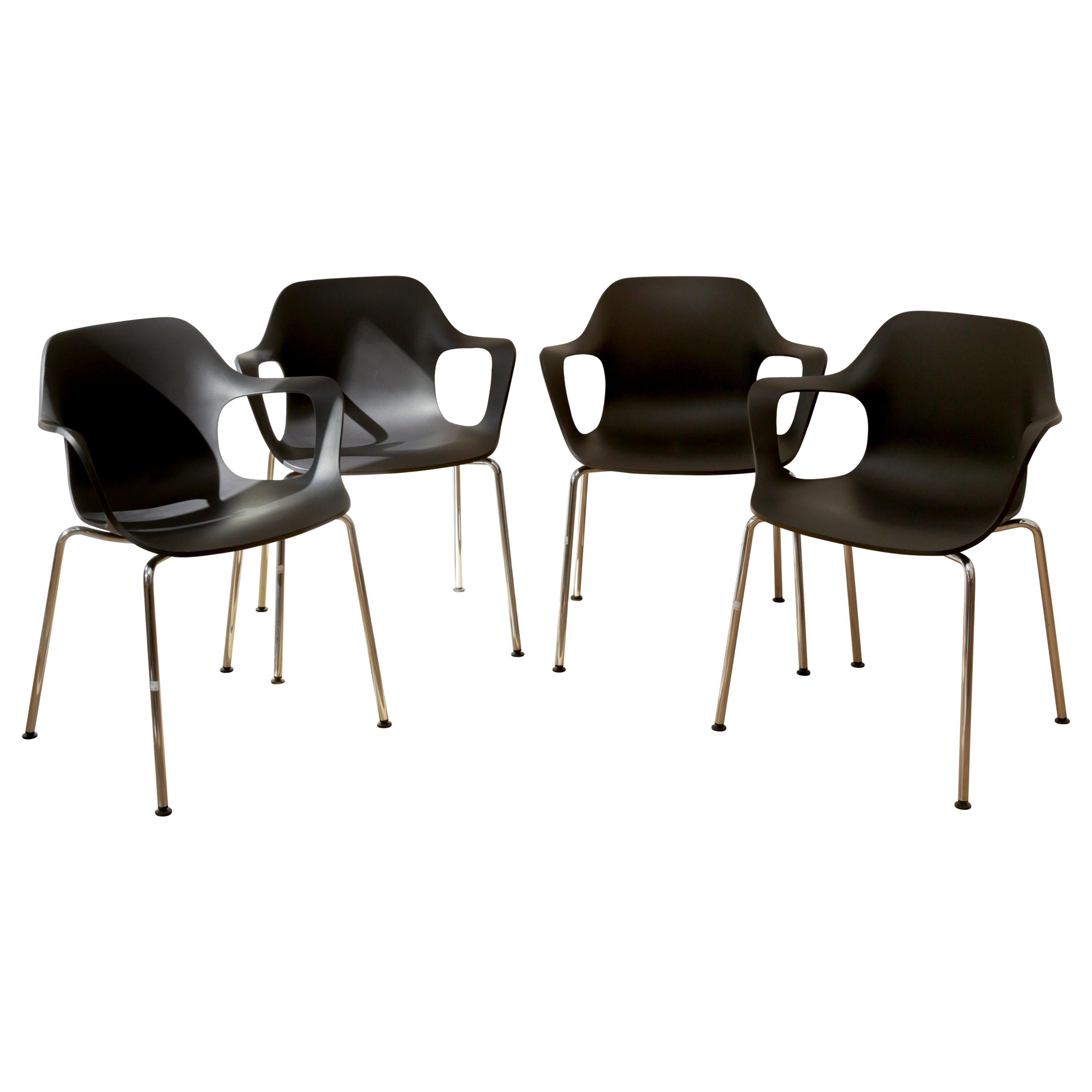 Set 4 VITRA Industrial Modern HAL Armchairs by Jasper Morrison, Sold as a Pair For Sale