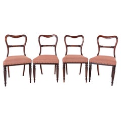 Set 4 William IV Dining Chairs Mahogany 19th Century