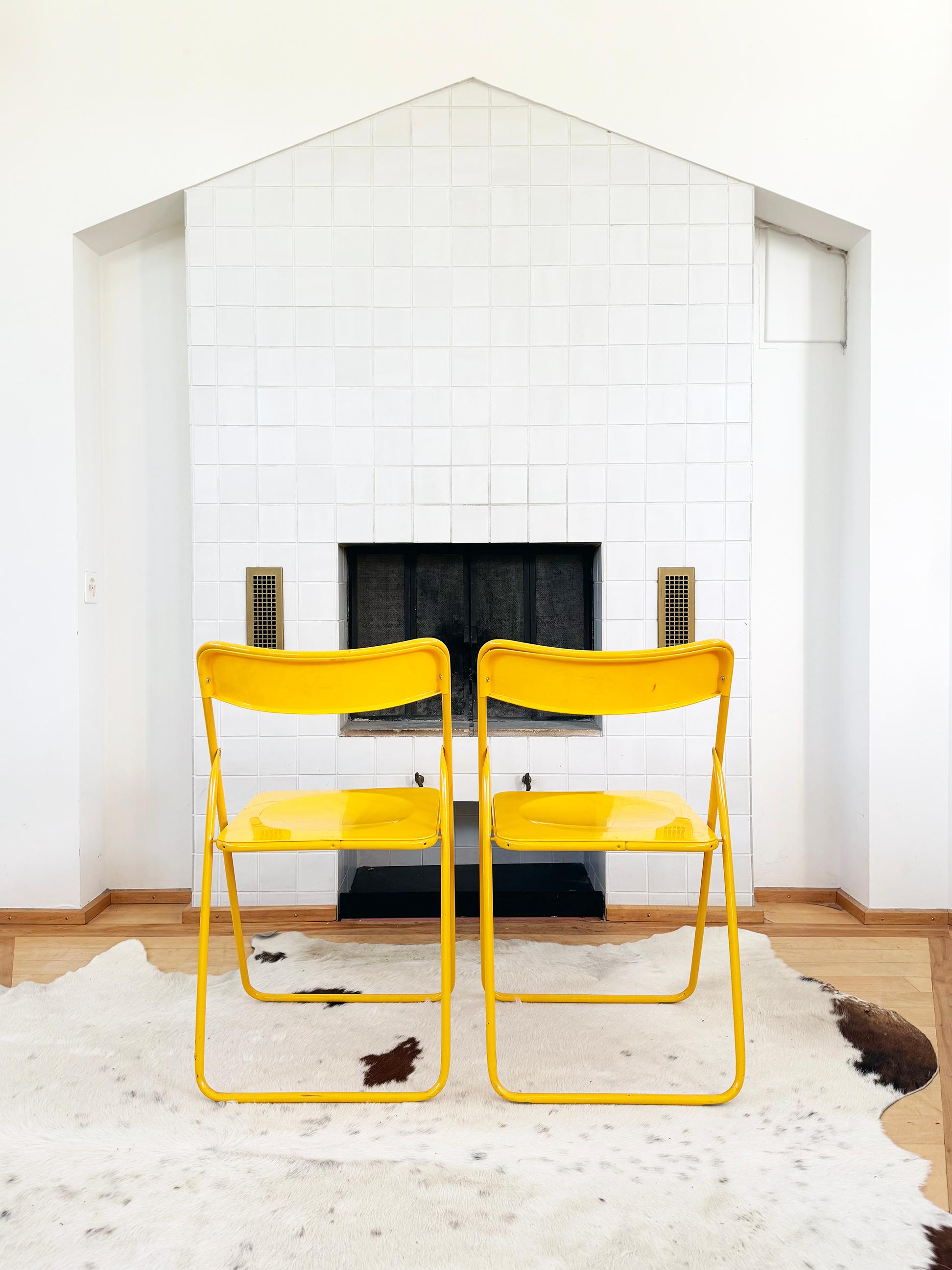 Set - 4 Yellow Swedish Postmodern 80s Vintage Nils Gammelgaard Ikea 