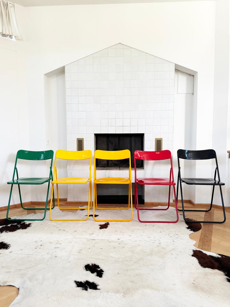 Set - 4 Yellow Swedish Postmodern 80s Vintage Nils Gammelgaard