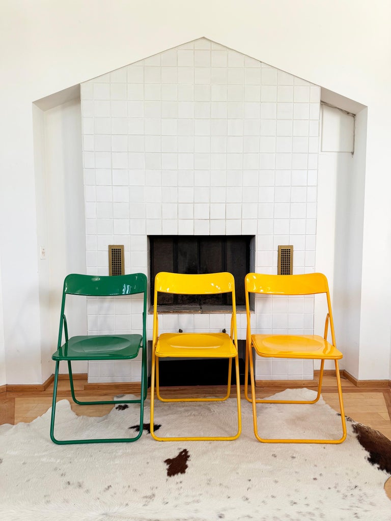 Set - 4 Yellow Swedish Postmodern 80s Vintage Nils Gammelgaard