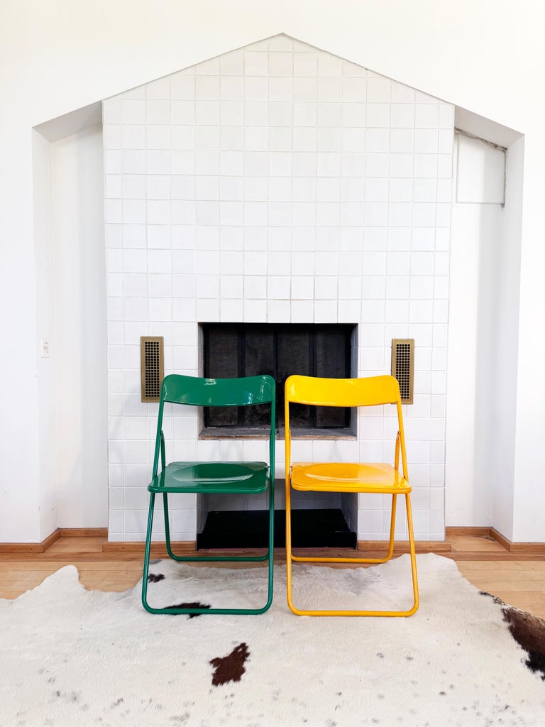 Set - 4 Yellow Swedish Postmodern 80s Vintage Nils Gammelgaard