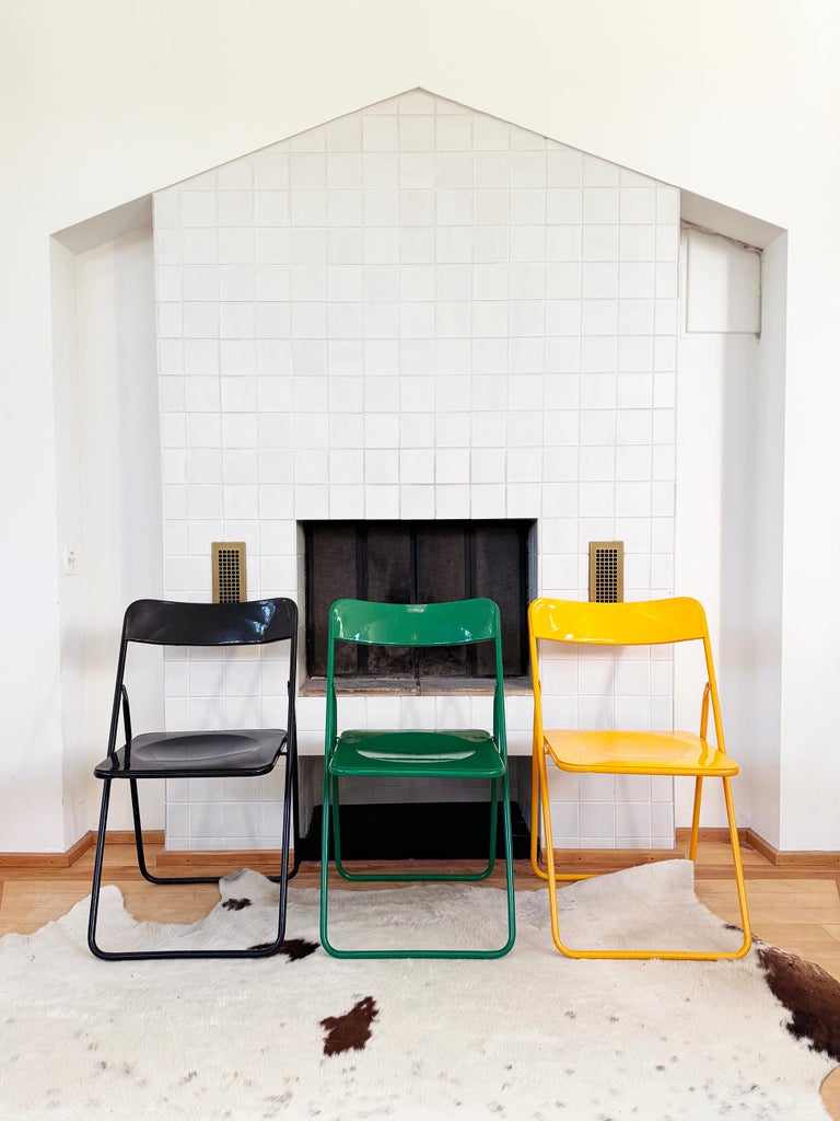 Set - 4 Yellow Swedish Postmodern 80s Vintage Nils Gammelgaard