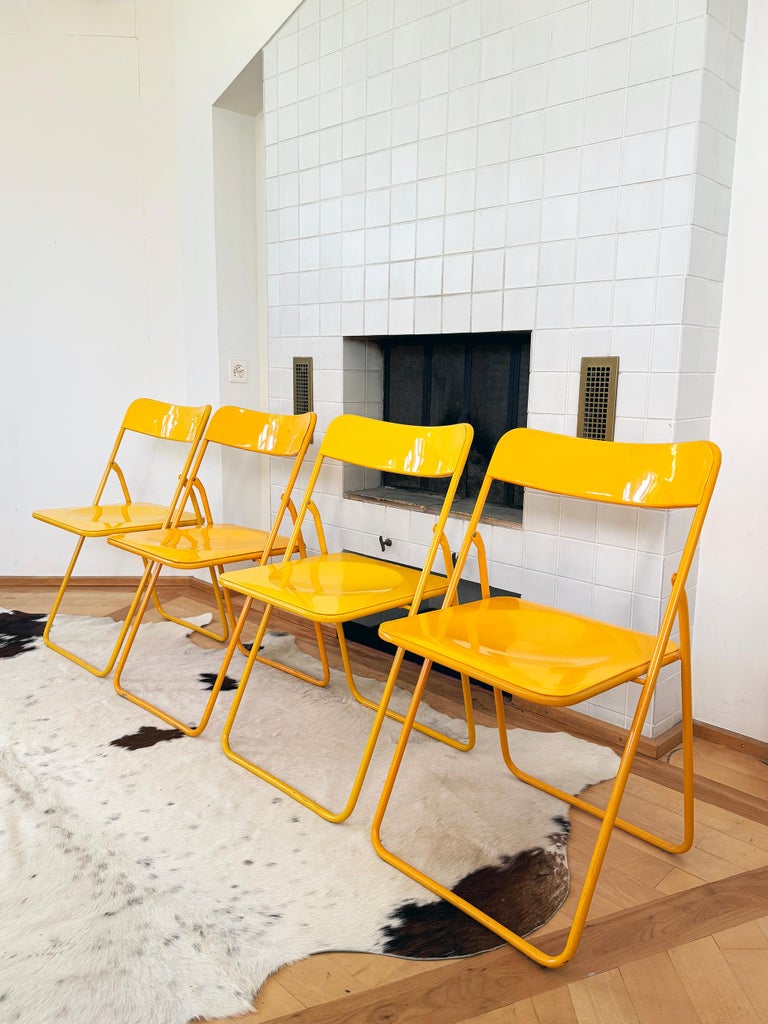 Set - 4 Yellow Swedish Postmodern 80s Vintage Nils Gammelgaard