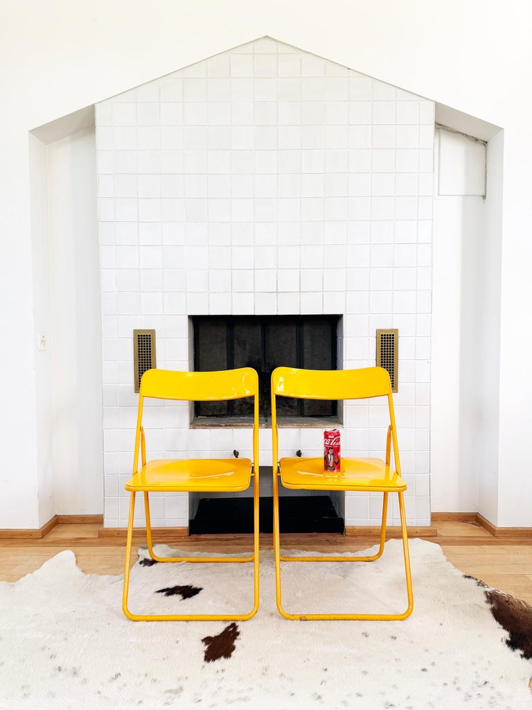 Set - 4 Yellow Swedish Postmodern 80s Vintage Nils Gammelgaard