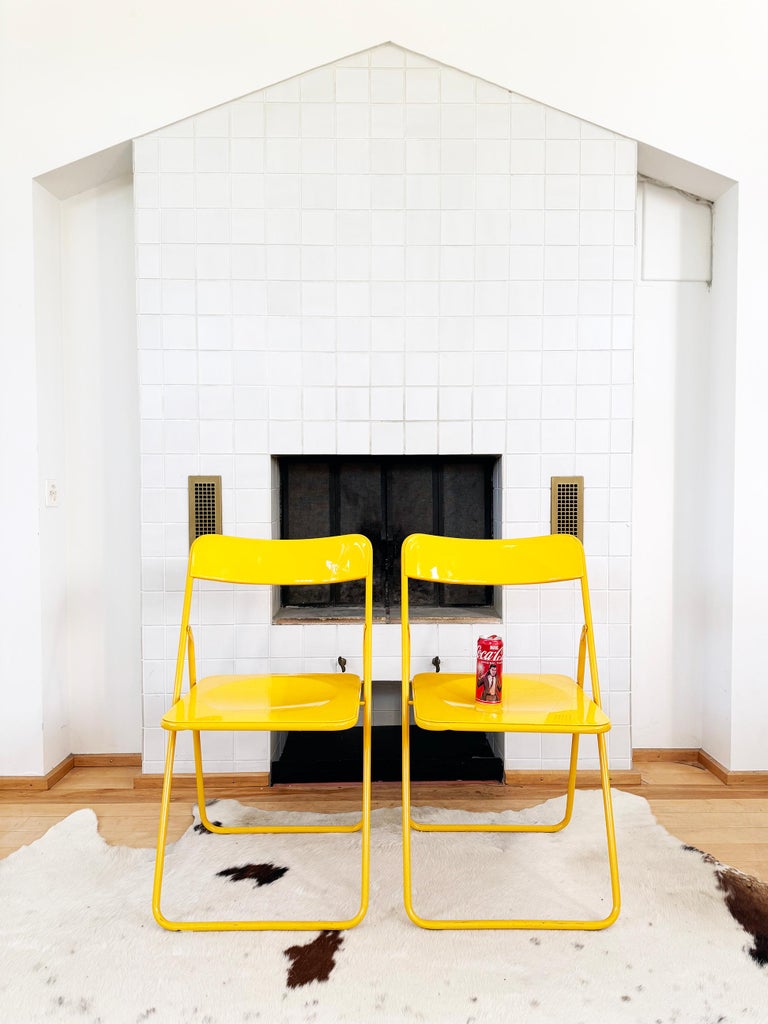Set - 4 Yellow Swedish Postmodern 80s Vintage Nils Gammelgaard