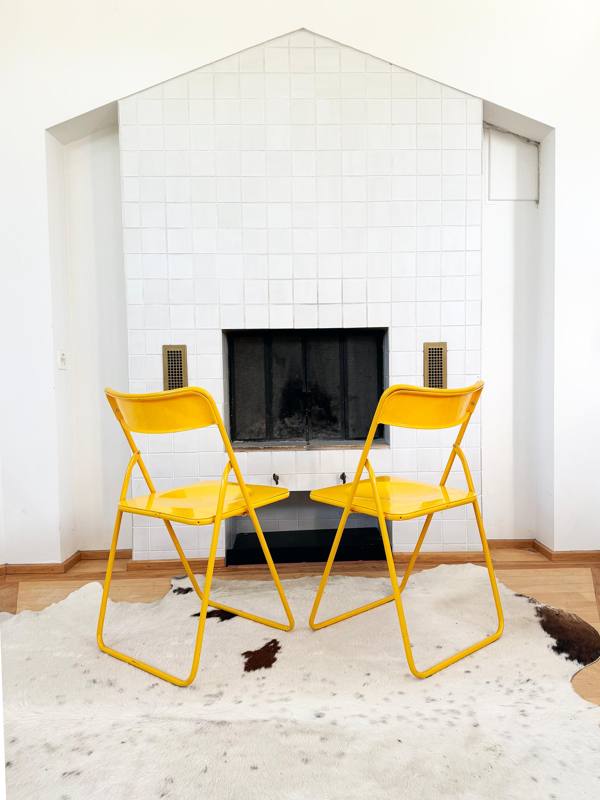 Set - 4 Yellow Swedish Postmodern 80s Vintage Nils Gammelgaard Ikea 