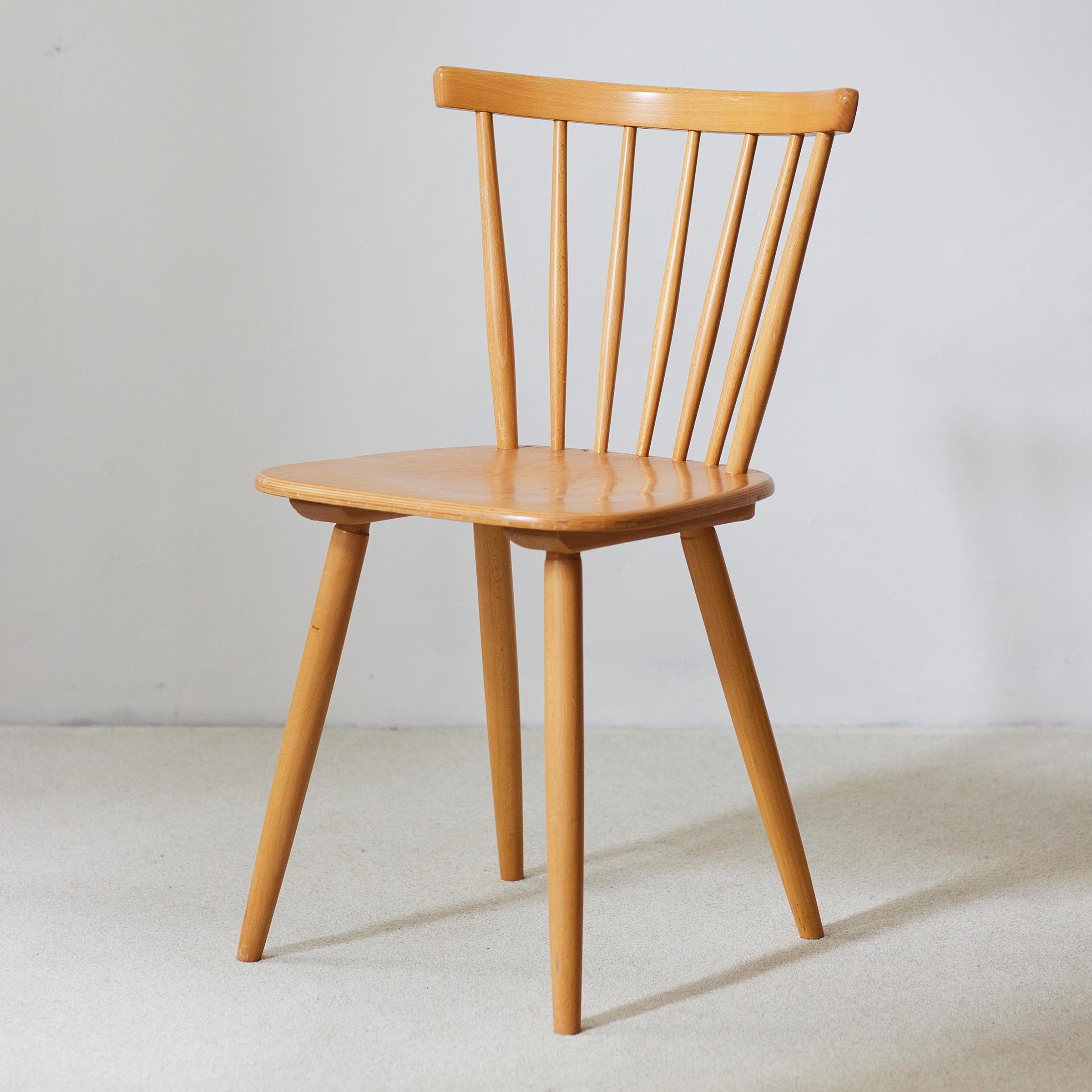 Swiss Set: 4+2 Vintage Mid-Century Dining Chairs by Horgenglarus Switzerland 1970s