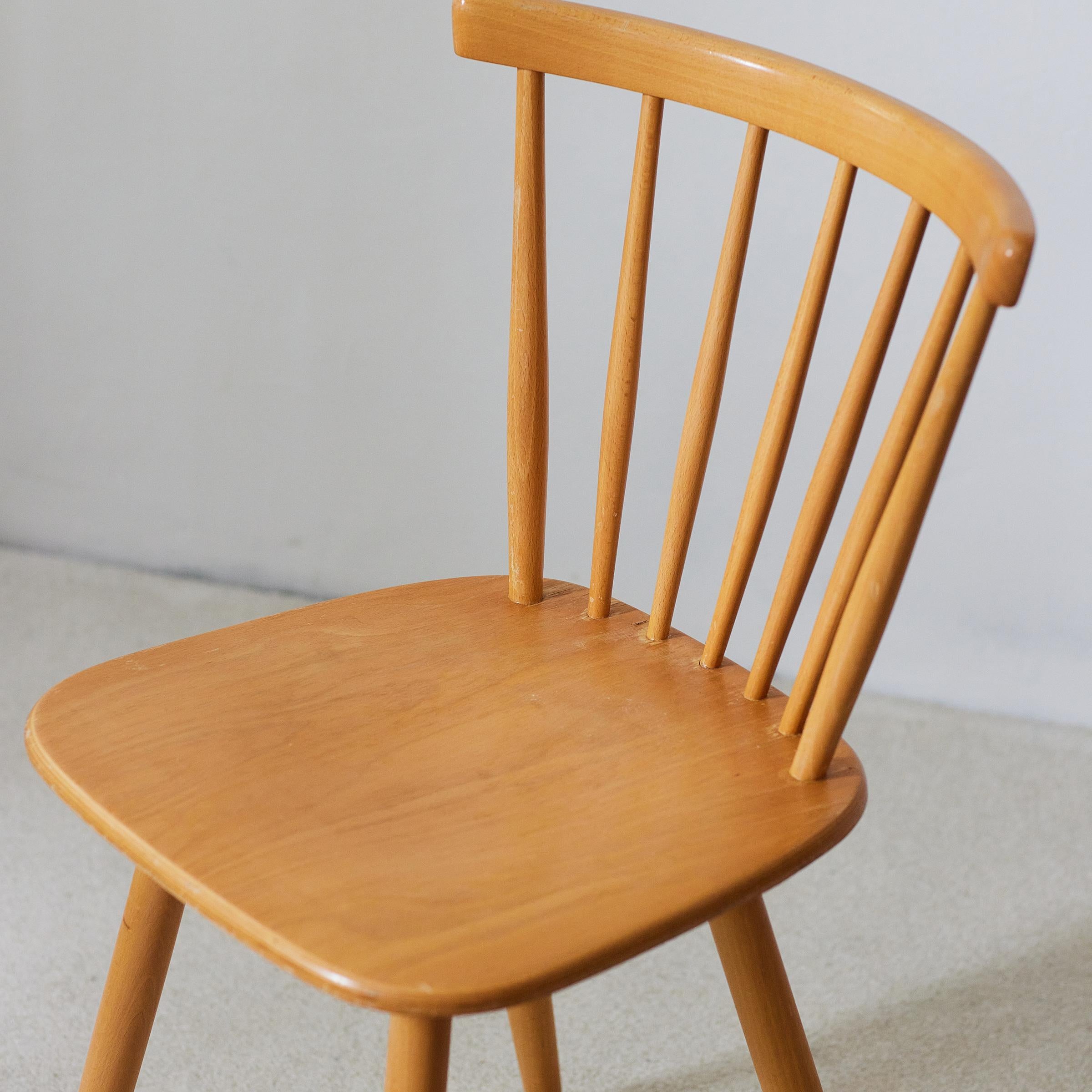 Late 20th Century Set: 4+2 Vintage Mid-Century Dining Chairs by Horgenglarus Switzerland 1970s