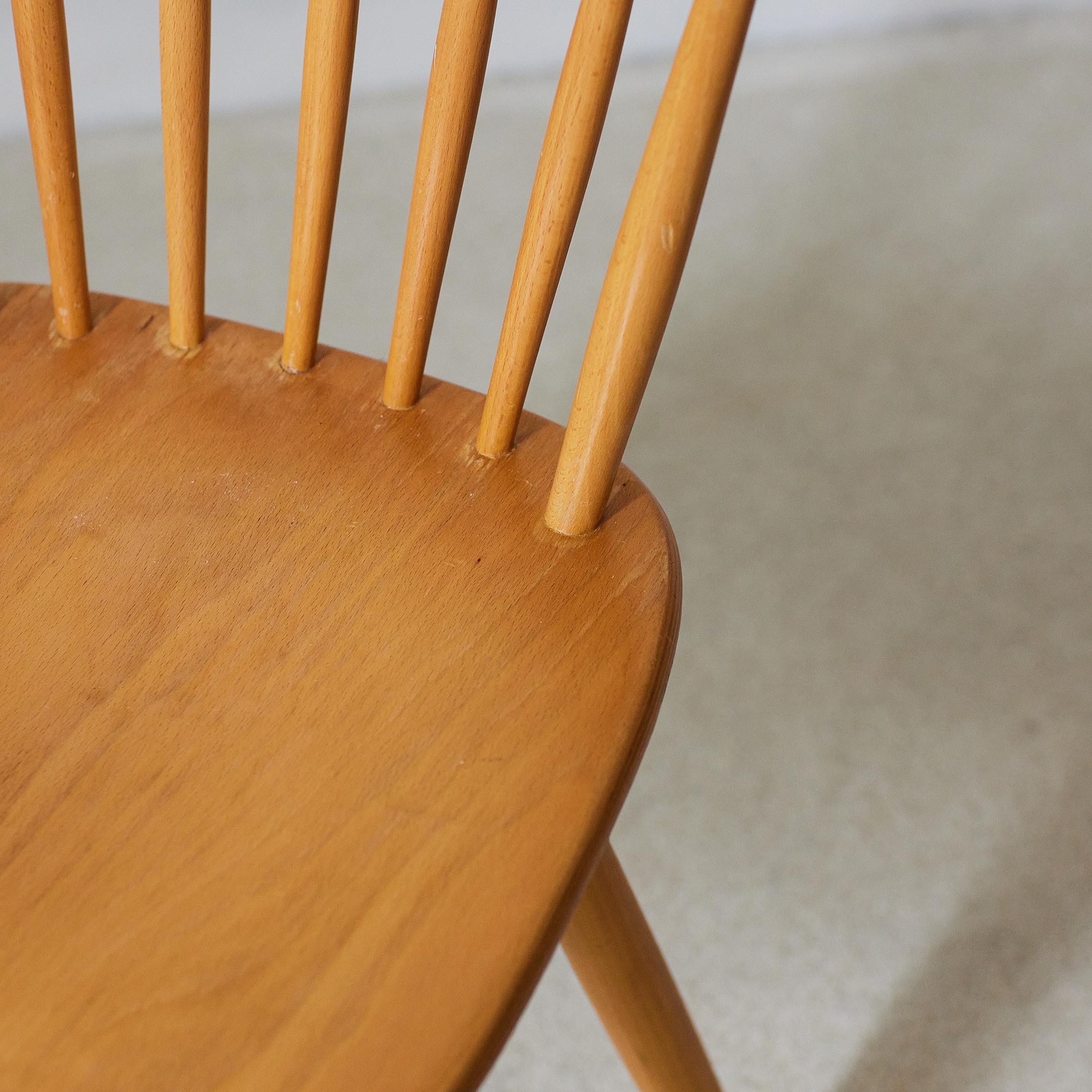 Beech Set: 4+2 Vintage Mid-Century Dining Chairs by Horgenglarus Switzerland 1970s