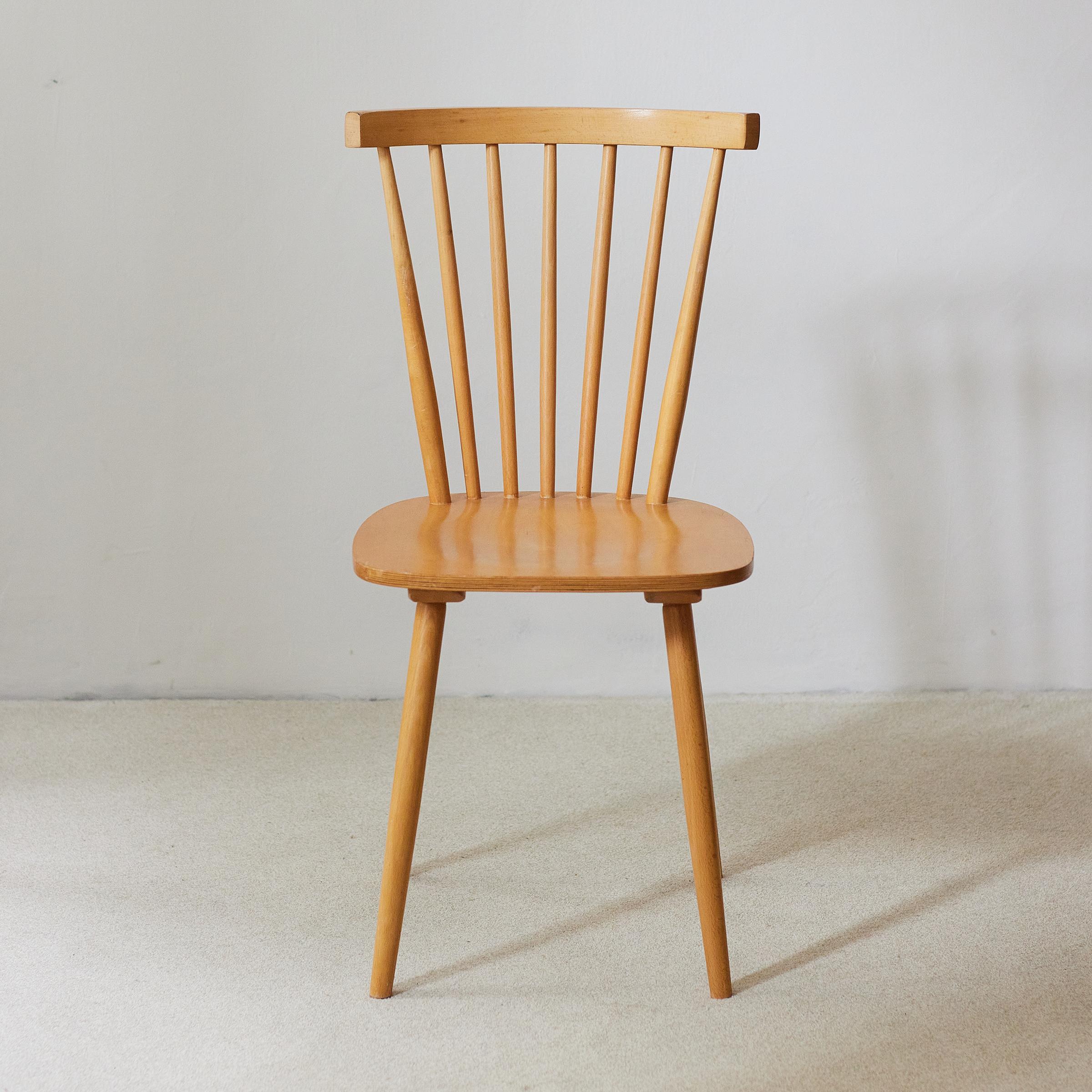 Set: 4+2 Vintage Mid-Century Dining Chairs by Horgenglarus Switzerland 1970s 2