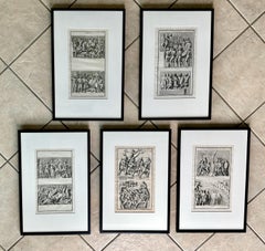 Set 5 18th Century Engravings by Bernard de Montfaucon 1719