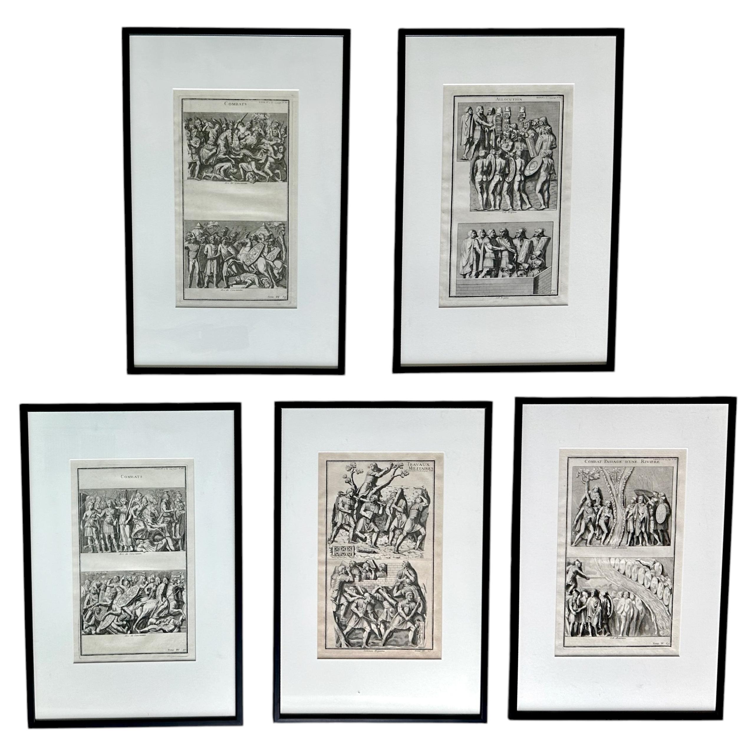 Set 5 18th Century Engravings by Bernard de Montfaucon 1719