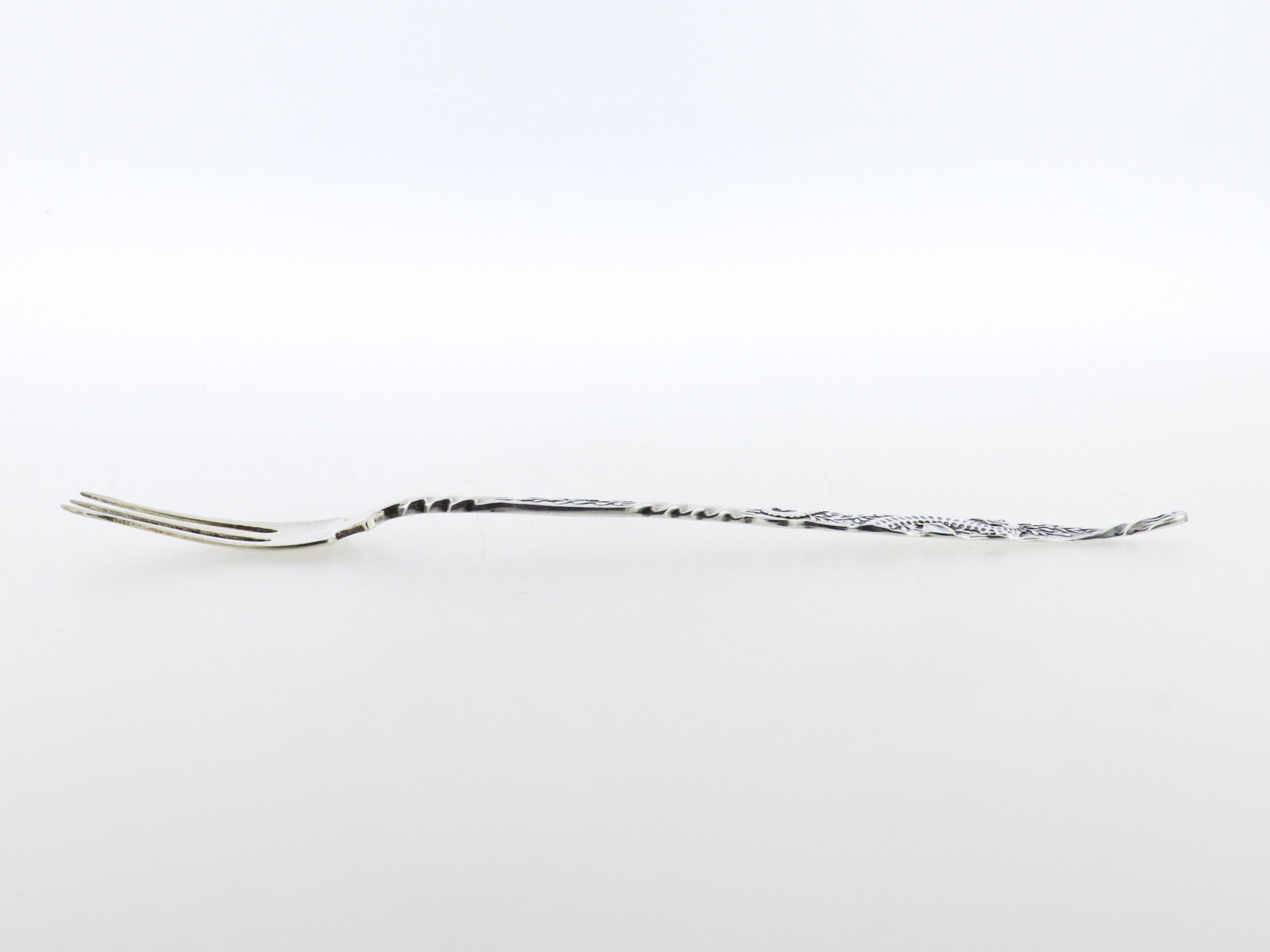 Set di 5 forchette da cocktail in argento antico Whiting A. Silver in vendita 3