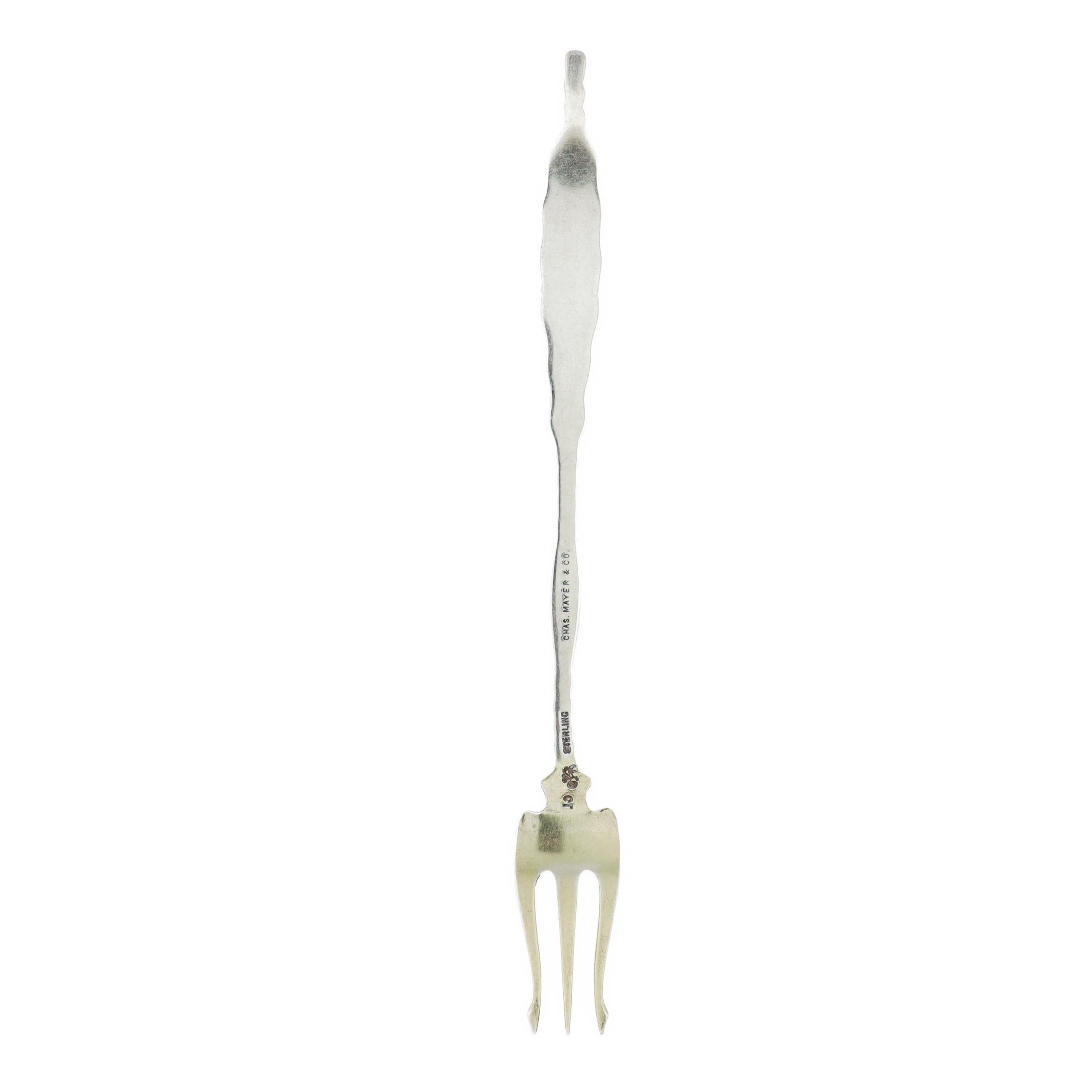 Set di 5 forchette da cocktail in argento antico Whiting A. Silver in vendita 7