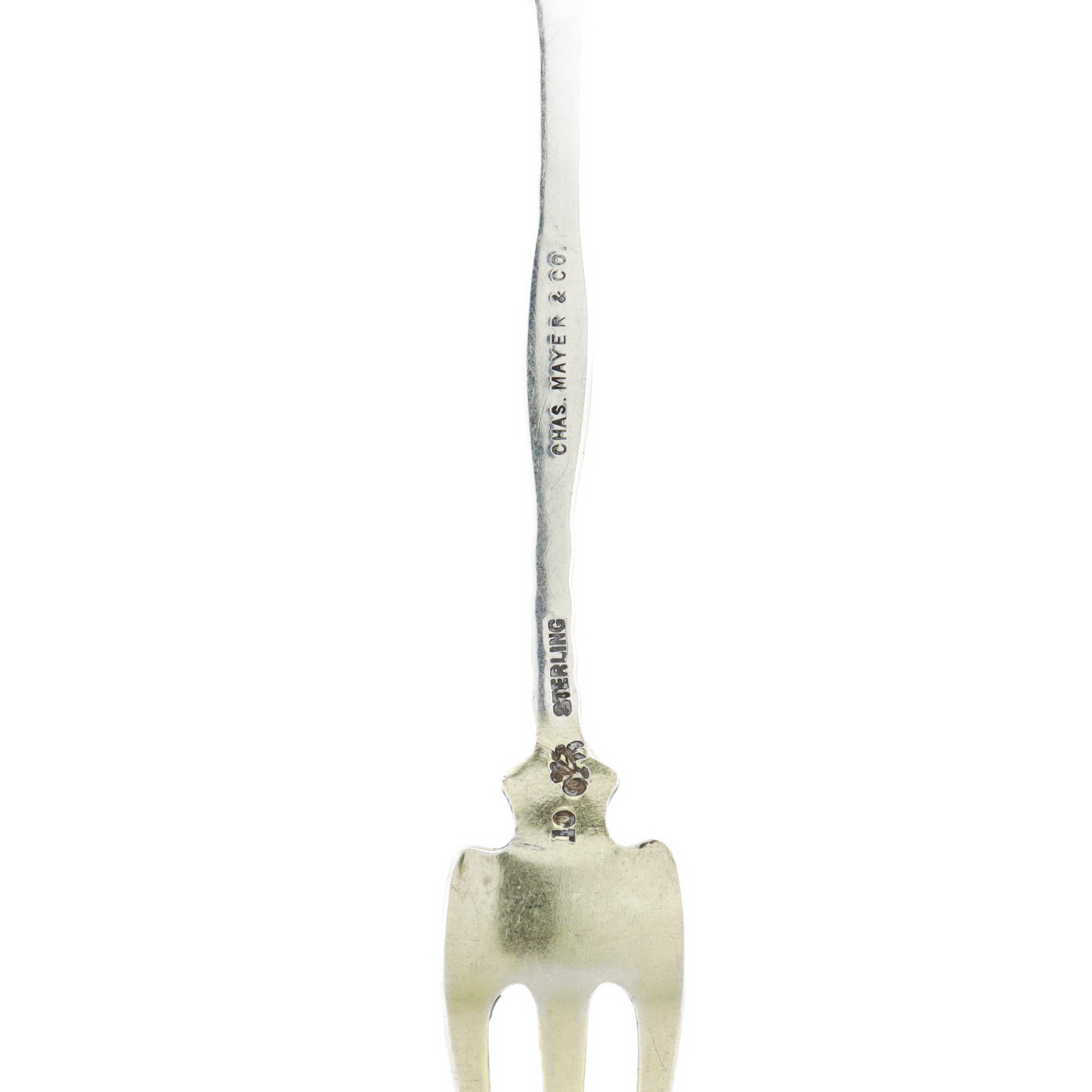 Set di 5 forchette da cocktail in argento antico Whiting A. Silver in vendita 8