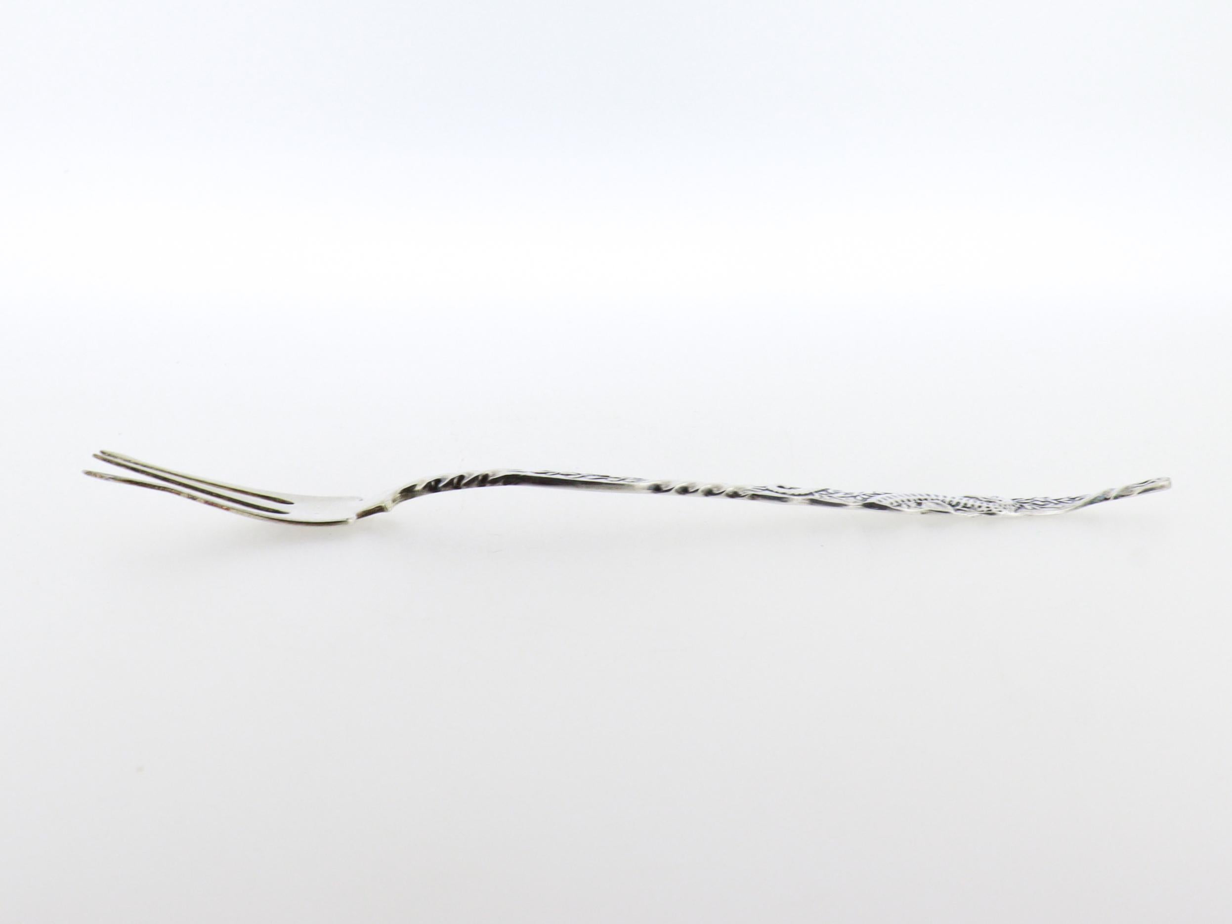 Set di 5 forchette da cocktail in argento antico Whiting A. Silver in vendita 9