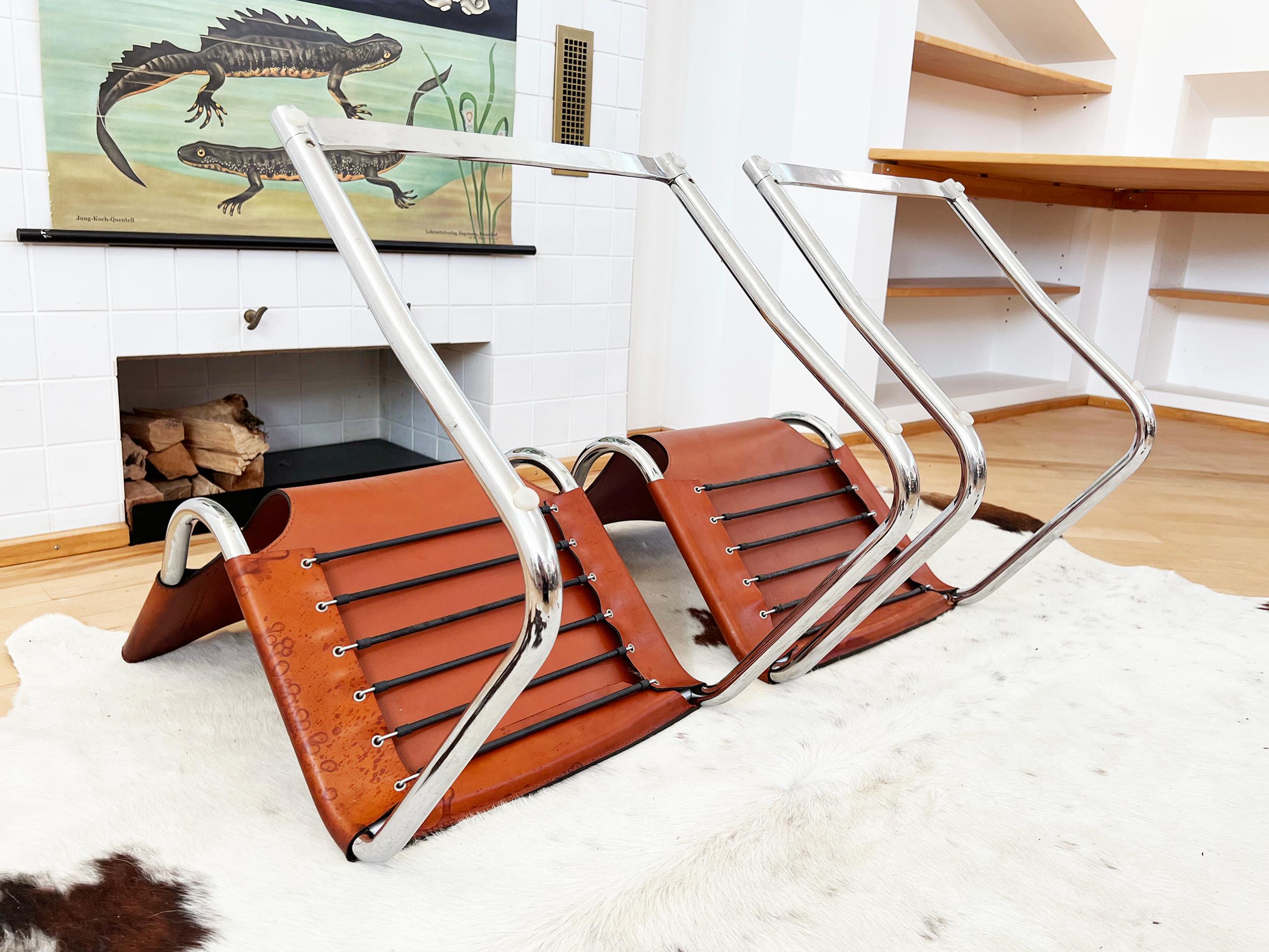 SET 5 Chaises luge Carlo Bartoli T 70 920 Cuir Brown - 5 pcs en vente 6