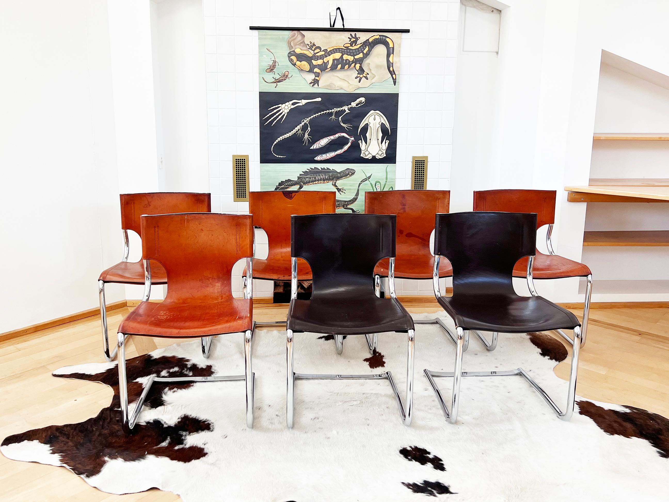 SET 5 Chaises luge Carlo Bartoli T 70 920 Cuir Brown - 5 pcs en vente 8