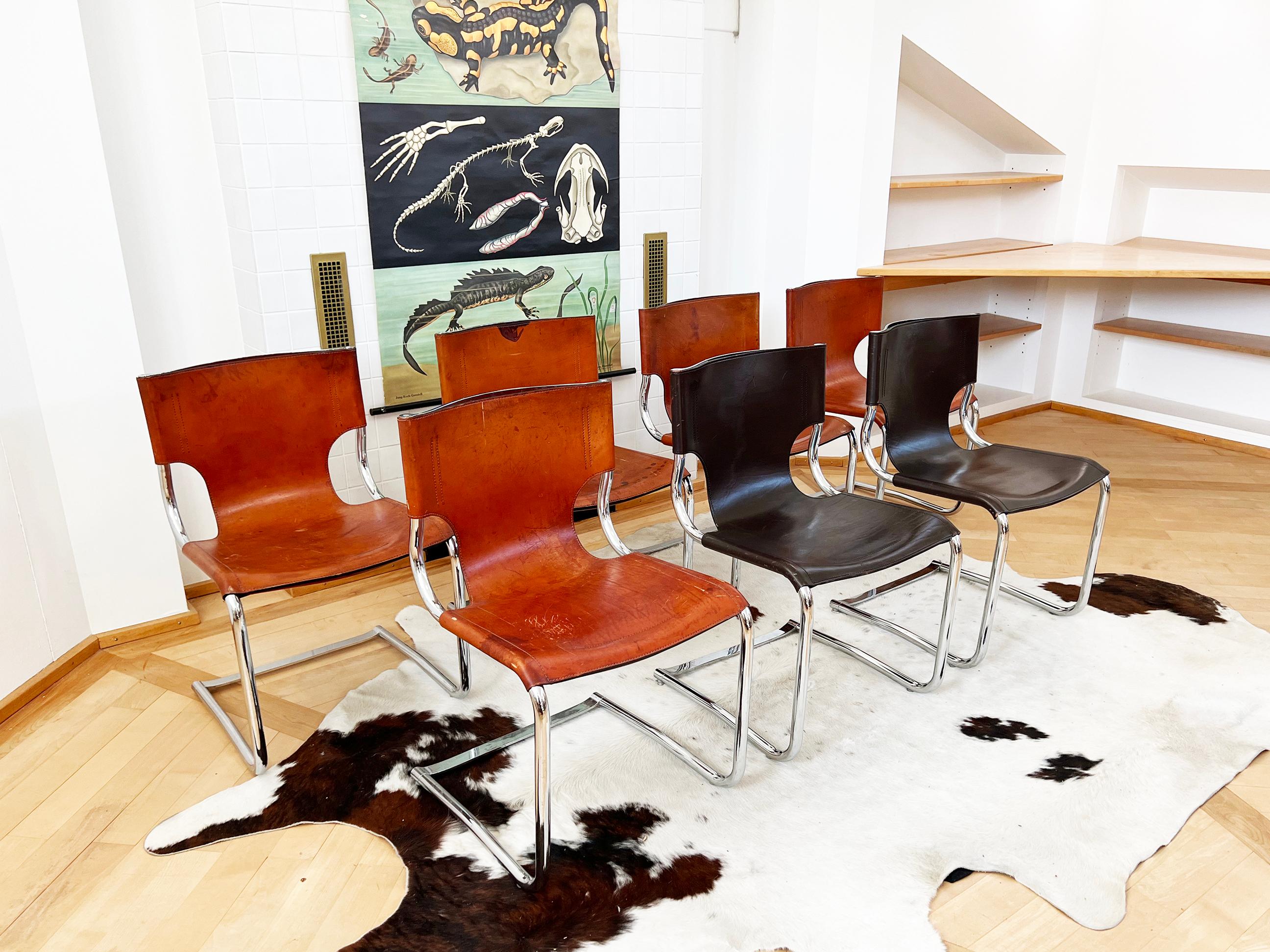 SET 5 Chaises luge Carlo Bartoli T 70 920 Cuir Brown - 5 pcs en vente 9